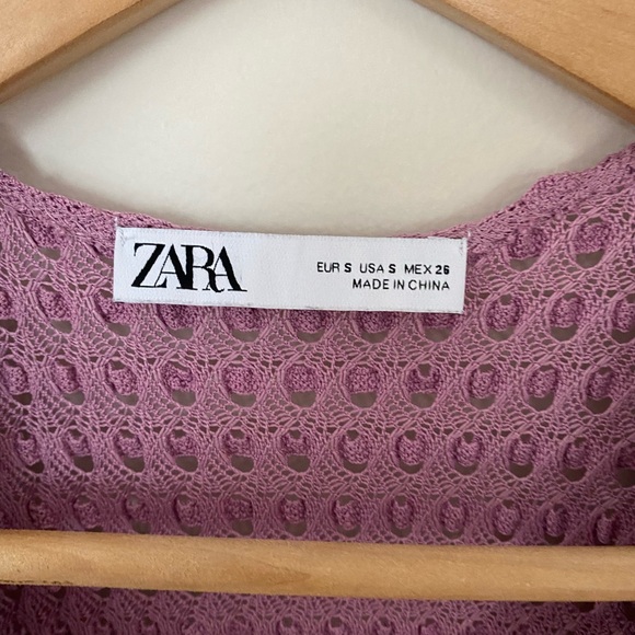 Zara long dress lavender knit Sundress cotaggecore femenine wedding guest fall - Picture 5 of 8